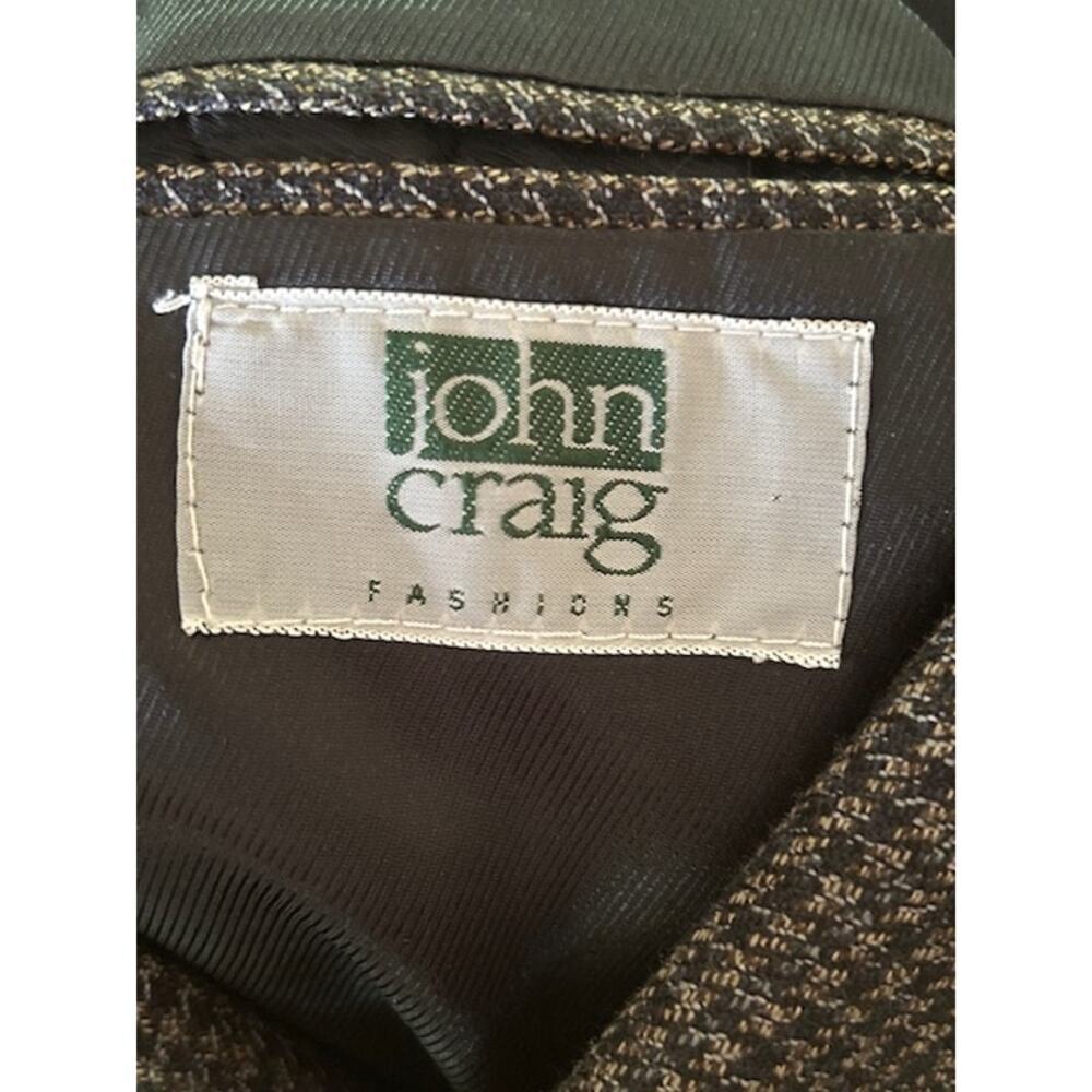 Men’s Wool Sport Coat 44S Brown/Charcoal Micro-Check, Woolmark - Picture 5 of 7